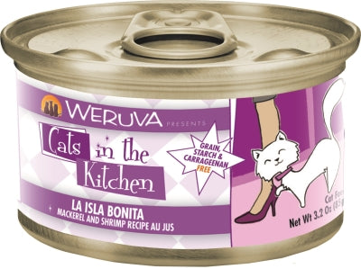 Weruva Cats in the Kitchen La Isla Bonita Mackerel & Shrimp Au Jus Grain-Free Canned Cat Food
